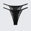 Pack de 2 tangas de encaje con remolinos – Negro Pack de 2 tangas de encaje con remolinos – Negro
