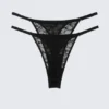 Pack de 2 tangas de encaje con remolinos – Negro Pack de 2 tangas de encaje con remolinos – Negro