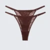 Pack de 2 tangas de encaje con remolinos – Rojo oscuro Pack de 2 tangas de encaje con remolinos – Rojo oscuro