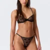 Pack de 2 tangas de encaje transparente – Negro Pack de 2 tangas de encaje transparente – Negro