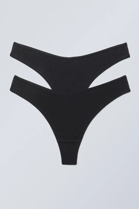 Pack de 2 tangas de modal de cintura baja – Negro Pack de 2 tangas de modal de cintura baja – Negro