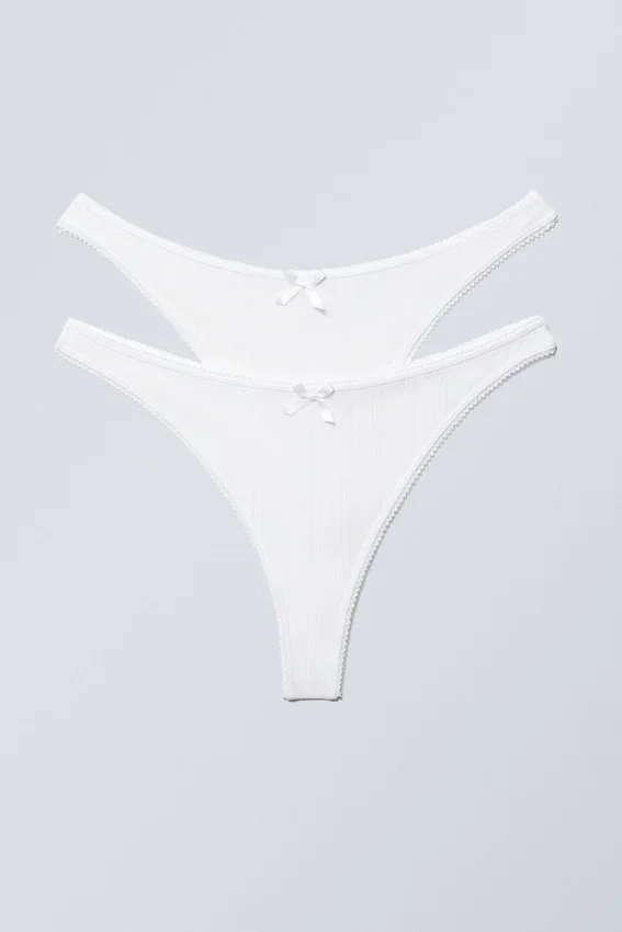 Pack de 2 tangas de punto calado – Blanco Pack de 2 tangas de punto calado – Blanco