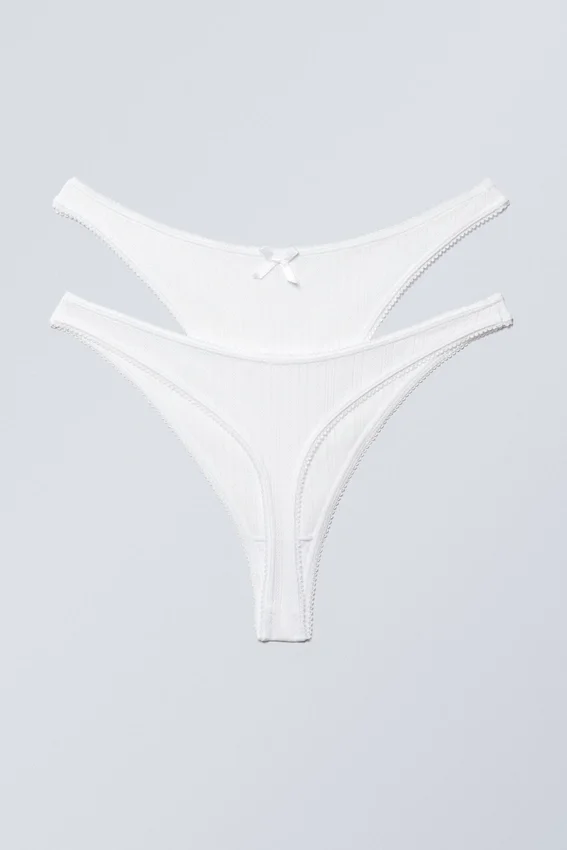Pack de 2 tangas de punto calado – Blanco Pack de 2 tangas de punto calado – Blanco