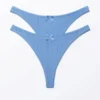 Pack de 2 tangas de talle bajo Pearl – Azul empolvado