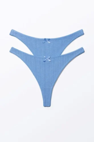 Pack de 2 tangas de talle bajo Pearl – Azul empolvado