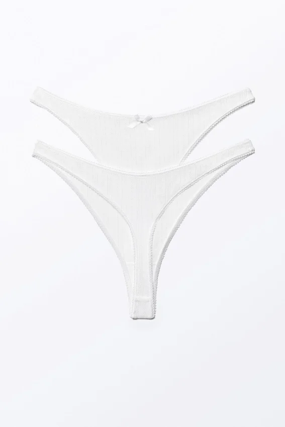 Pack de 2 tangas de talle bajo Pearl – Blanco Pack de 2 tangas de talle bajo Pearl – Blanco