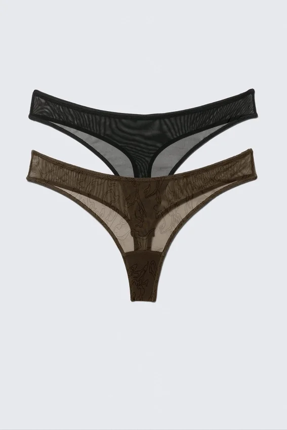 Pack de 2 tangas Mila Mesh – Marrón oscuro Pack de 2 tangas Mila Mesh – Marrón oscuro