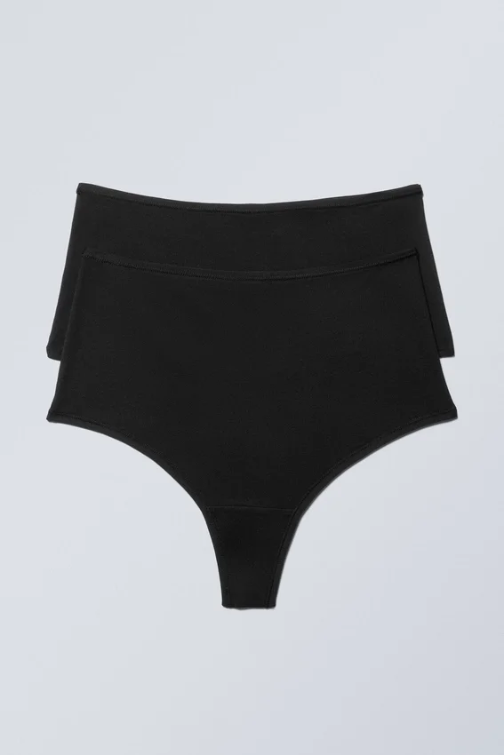 Pack de 2 tangas Soul Soft de talle alto – Negro Pack de 2 tangas Soul Soft de talle alto – Negro