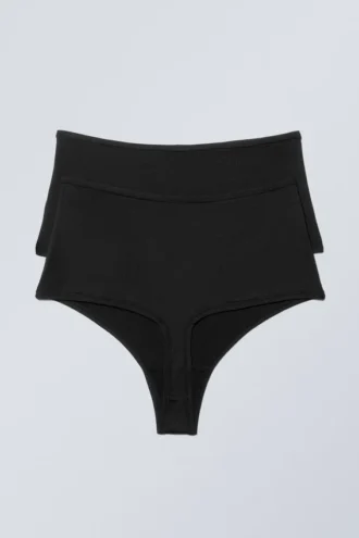 Pack de 2 tangas Soul Soft de talle alto – Negro