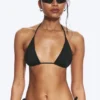 Pack de 2 tops de bikini triangulares con tirantes – Negro + rayas marrones Pack de 2 tops de bikini triangulares con tirantes – Negro + rayas marrones