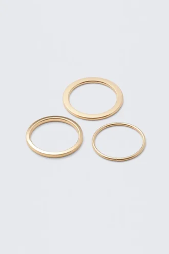 Pack de 3 anillos minimalistas de acero – Dorados