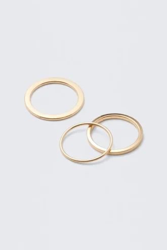 Pack de 3 anillos minimalistas de acero – Dorados