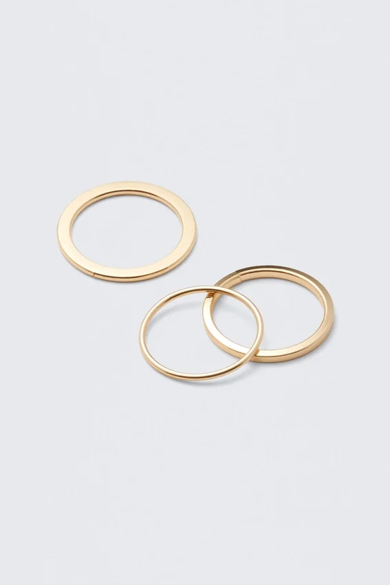 Pack de 3 anillos minimalistas de acero – Dorados Pack de 3 anillos minimalistas de acero – Dorados