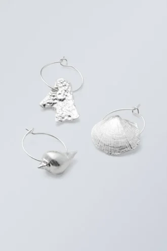 Pack de 3 aros de concha – Plata