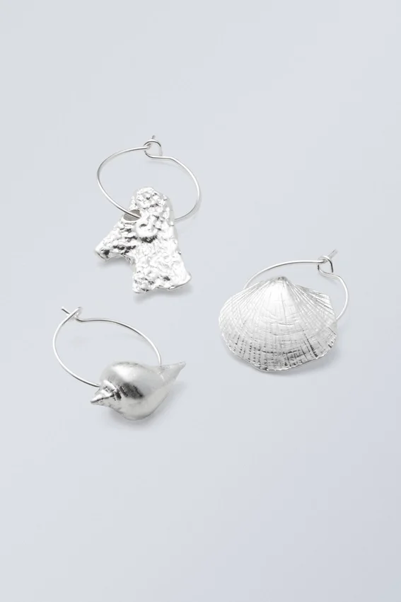 Pack de 3 aros de concha – Plata Pack de 3 aros de concha – Plata