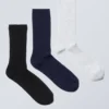 Pack de 3 calcetines acanalados – Negro/Azul/Gris Pack de 3 calcetines acanalados – Negro/Azul/Gris