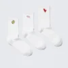 Pack de 3 calcetines bordados – Blanco – Mezcla bordada Pack de 3 calcetines bordados – Blanco – Mezcla bordada