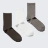Pack de 3 calcetines brillantes – Marrón oscuro/Blanco/Marrón Pack de 3 calcetines brillantes – Marrón oscuro/Blanco/Marrón