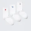 Pack de 3 calcetines cortos bordados – Blanco – Mezcla bordada Pack de 3 calcetines cortos bordados – Blanco – Mezcla bordada