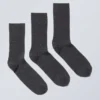 Pack de 3 calcetines de canalé con nudos – Negro lavado Pack de 3 calcetines de canalé con nudos – Negro lavado