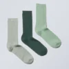 Pack de 3 calcetines de canalé con nudos – Verde