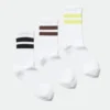 Pack de 3 calcetines deportivos a rayas – Blanco con rayas