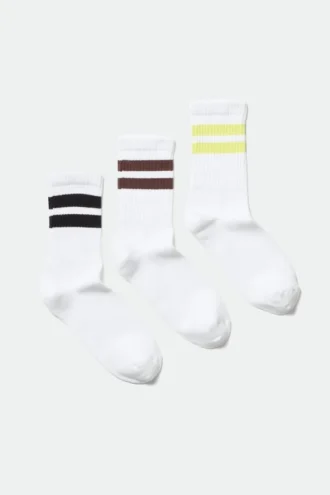 Pack de 3 calcetines deportivos a rayas – Blanco con rayas