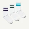 Pack de 3 calcetines deportivos a rayas – Blanco con rayas