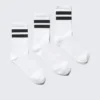 Pack de 3 calcetines deportivos a rayas – Blanco con rayas negras Pack de 3 calcetines deportivos a rayas – Blanco con rayas negras