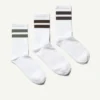 Pack de 3 calcetines deportivos a rayas – Blanco con rayas negras Pack de 3 calcetines deportivos a rayas – Blanco con rayas negras