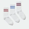 Pack de 3 calcetines deportivos a rayas – Rayas blancas Pack de 3 calcetines deportivos a rayas – Rayas blancas