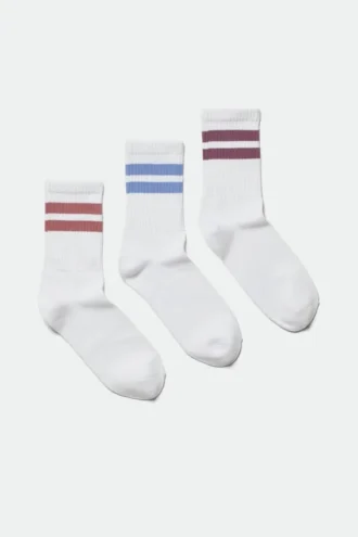 Pack de 3 calcetines deportivos a rayas – Rayas blancas