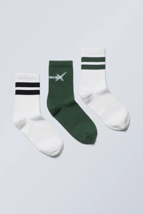 Pack de 3 calcetines deportivos con estampados – Rayas verdes y negras Hypnox Pack de 3 calcetines deportivos con estampados – Rayas verdes y negras Hypnox