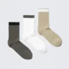 Pack de 3 pares de calcetines a rayas – Verde/Blanco/Beige – Rayas Pack de 3 pares de calcetines a rayas – Verde/Blanco/Beige – Rayas
