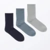 Pack de 3 pares de calcetines acanalados – Azul oscuro/Azul empolvado/Gris Pack de 3 pares de calcetines acanalados – Azul oscuro/Azul empolvado/Gris