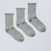 Pack de 3 pares de calcetines con volantes – Gris jaspeado