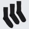 Pack de 3 pares de calcetines cortos acanalados – Negro