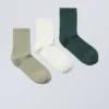 Pack de 3 pares de calcetines cortos Bella – Mezcla verde