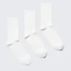 Pack de 3 pares de calcetines de caña media acanalados – Blanco