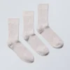 Pack de 3 pares de calcetines de caña media con ribete – Color gris claro