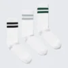 Pack de 3 pares de calcetines de rayas – Rayas multicolores en blanco Pack de 3 pares de calcetines de rayas – Rayas multicolores en blanco