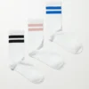 Pack de 3 pares de calcetines deportivos a rayas – Blanco Pack de 3 pares de calcetines deportivos a rayas – Blanco
