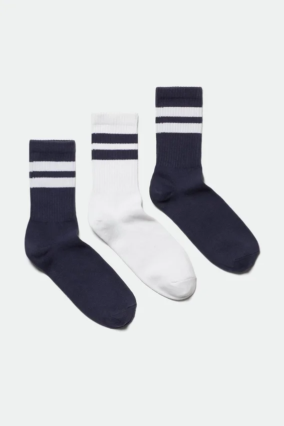 Pack de 3 pares de calcetines deportivos a rayas – Combinación de rayas Pack de 3 pares de calcetines deportivos a rayas – Combinación de rayas