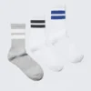 Pack de 3 pares de calcetines deportivos a rayas – Gris/Blanco – Rayas multicolores Pack de 3 pares de calcetines deportivos a rayas – Gris/Blanco – Rayas multicolores