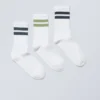 Pack de 3 pares de calcetines deportivos a rayas – Mezcla de rayas verdes