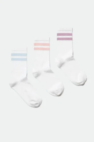Pack de 3 pares de calcetines deportivos a rayas – Multicolor