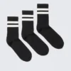 Pack de 3 pares de calcetines deportivos a rayas – Negro a rayas Pack de 3 pares de calcetines deportivos a rayas – Negro a rayas