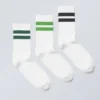 Pack de 3 pares de calcetines deportivos a rayas – Rayas negras, verdes y verde oscuro Pack de 3 pares de calcetines deportivos a rayas – Rayas negras, verdes y verde oscuro
