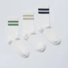Pack de 3 pares de calcetines deportivos a rayas – Verde caqui con rayas negras