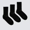Pack de 3 pares de calcetines deportivos acanalados – Negro Pack de 3 pares de calcetines deportivos acanalados – Negro